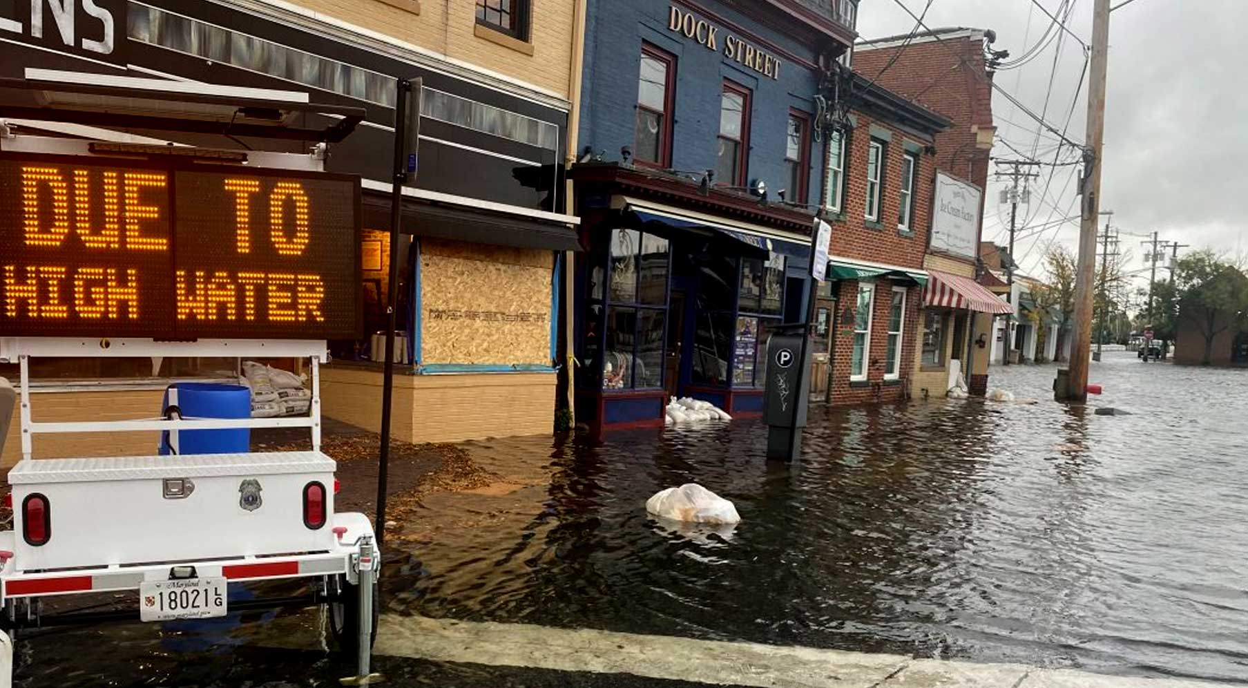 Flooding in downtown Annapolis, October 2021